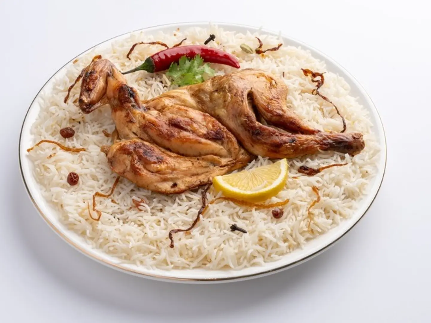 نصف حبه دجاج مظبي رز ابيض