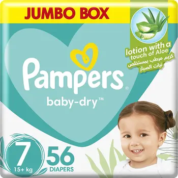 Pampers Baby-Dry Diapers with Aloe Vera 56 Pieces