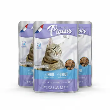 Plaisir Trout & Shrimps Cat Food 100g - 3pcs