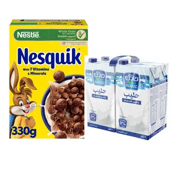 Nestlé Nesquik Chocolate 330g + Nadec Full Fat Milk 4×1L