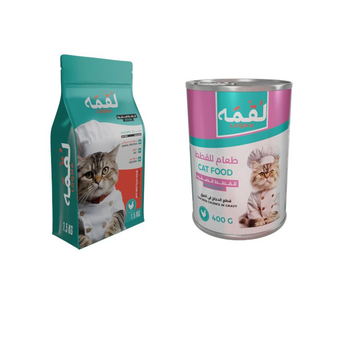 Loqma Chicken Canned Cat Food 400g + Loqma Kitten Chicken Dry Food 1.5kg