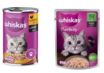 Whiskas Tuna & Salmon Jelly 24×85g + Chicken Gravy Can 400g