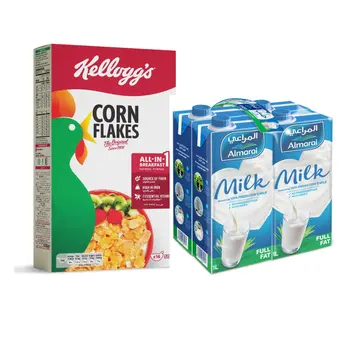 Kellogg's Corn Flakes 500g + Almarai Full Fat Milk 4×1L