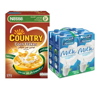 Nestlé Country Whole Grain 375g + Almarai Full Fat Milk 4×1L