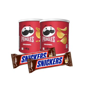 2x Snickers Bar 40g + 2x Pringles Orig 40g