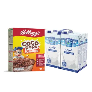 Kellogg's Coco Pops Jumbos 330g + Nadec Full Fat Milk 4×1L
