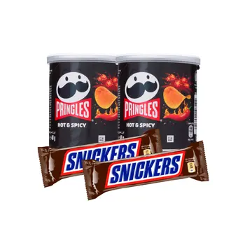 2x Snickers Bar 40g + 2x Pringles Hot 40g
