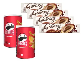Galaxy Smooth Milk Chocolate 36g 4pcs X Pringles Original Chips 70g 2 pcs