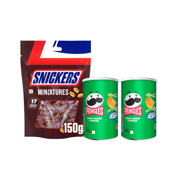 Snickers Mini 150g + 2x Pringles Sour 70g