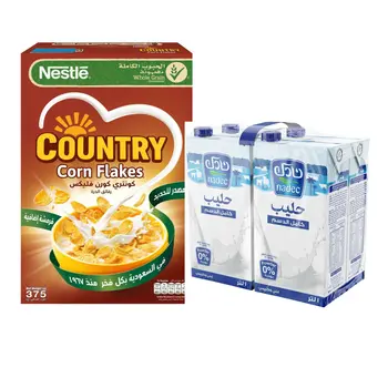 Nestlé Country Whole Grain 375g + Nadec Full Fat Milk 4×1L