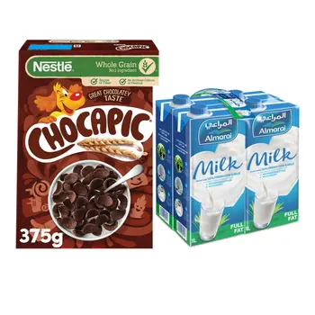 Nestlé Chocapic 375g + Almarai Full Fat Milk 4×1L