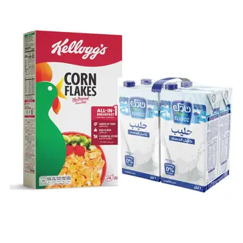 Kellogg's Corn Flakes 500g + Nadec Full Fat Milk 4×1L