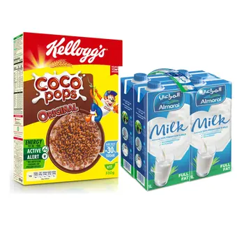 Kellogg's Coco Pops Original 330g + Almarai Full Fat Milk 4×1L