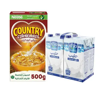 Nestlé Country Corn Flakes 500g + Nadec Full Fat Milk 4×1L