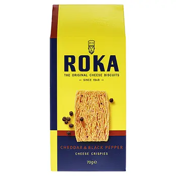 Roka Cheddar & Black Pepper Cheese Biscuits 70g