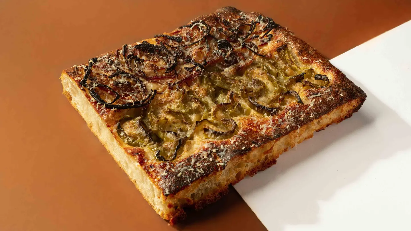 Focaccia With Roasted Peppers And Red Onions