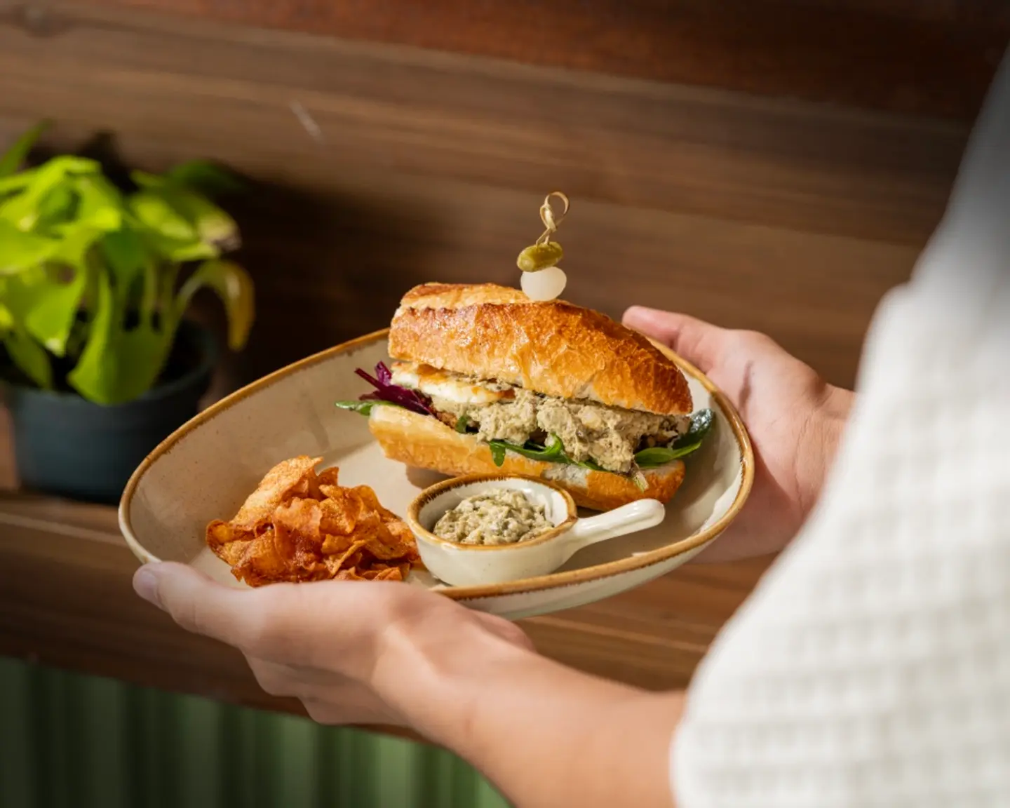 Chicken In Spinach Artichoke Dip Sandwich