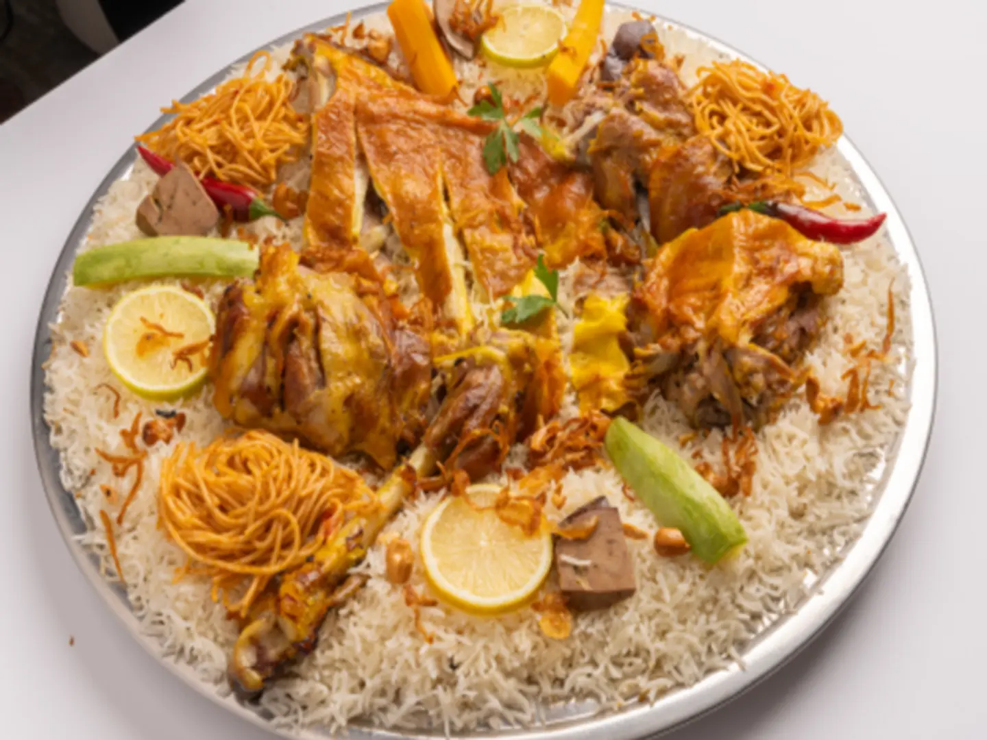 A Quarter Goat Of Mandi Meat With Rice