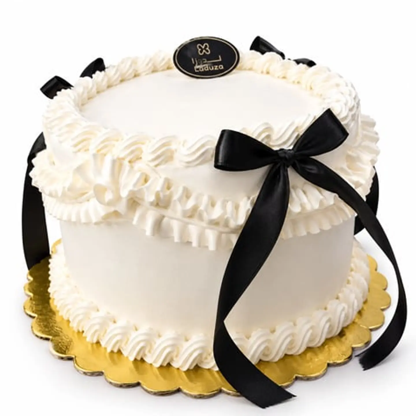 Cake With A Black Ribbon Bow