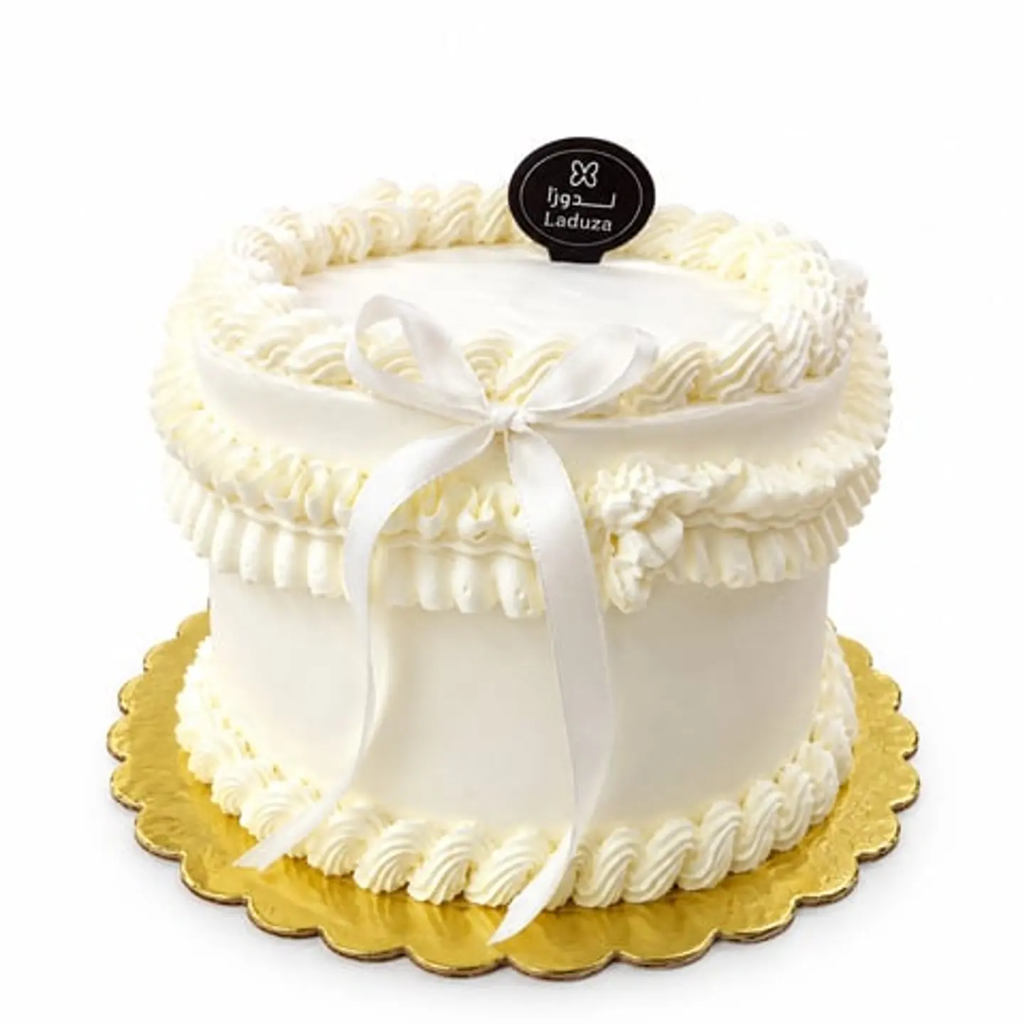 Cake With A White Ribbon Bow