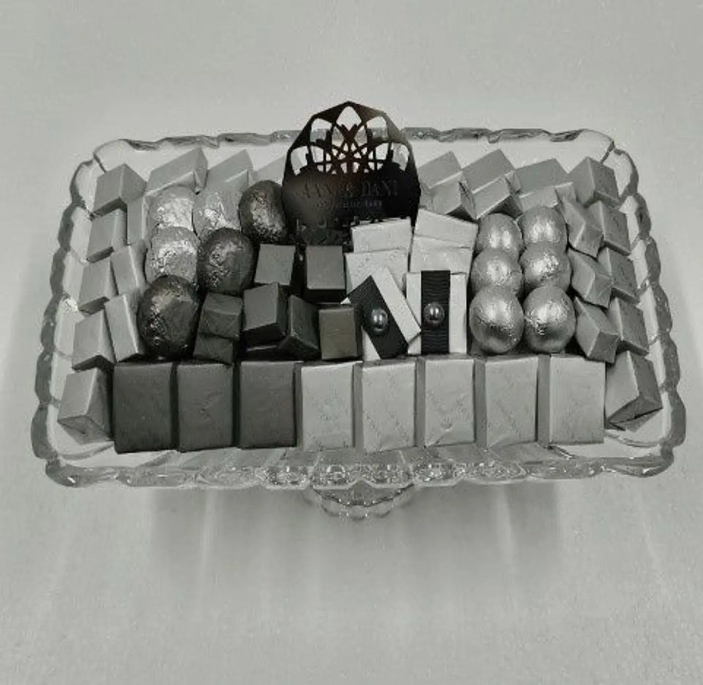 Rectangular Glass Dish Silver