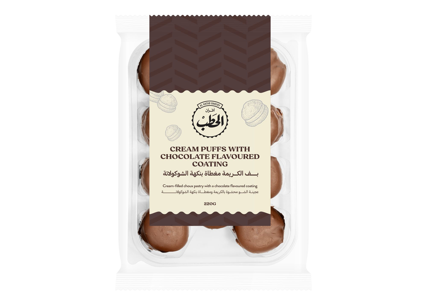 Alhatab Cream Puffs W.Chc Coating 220 G