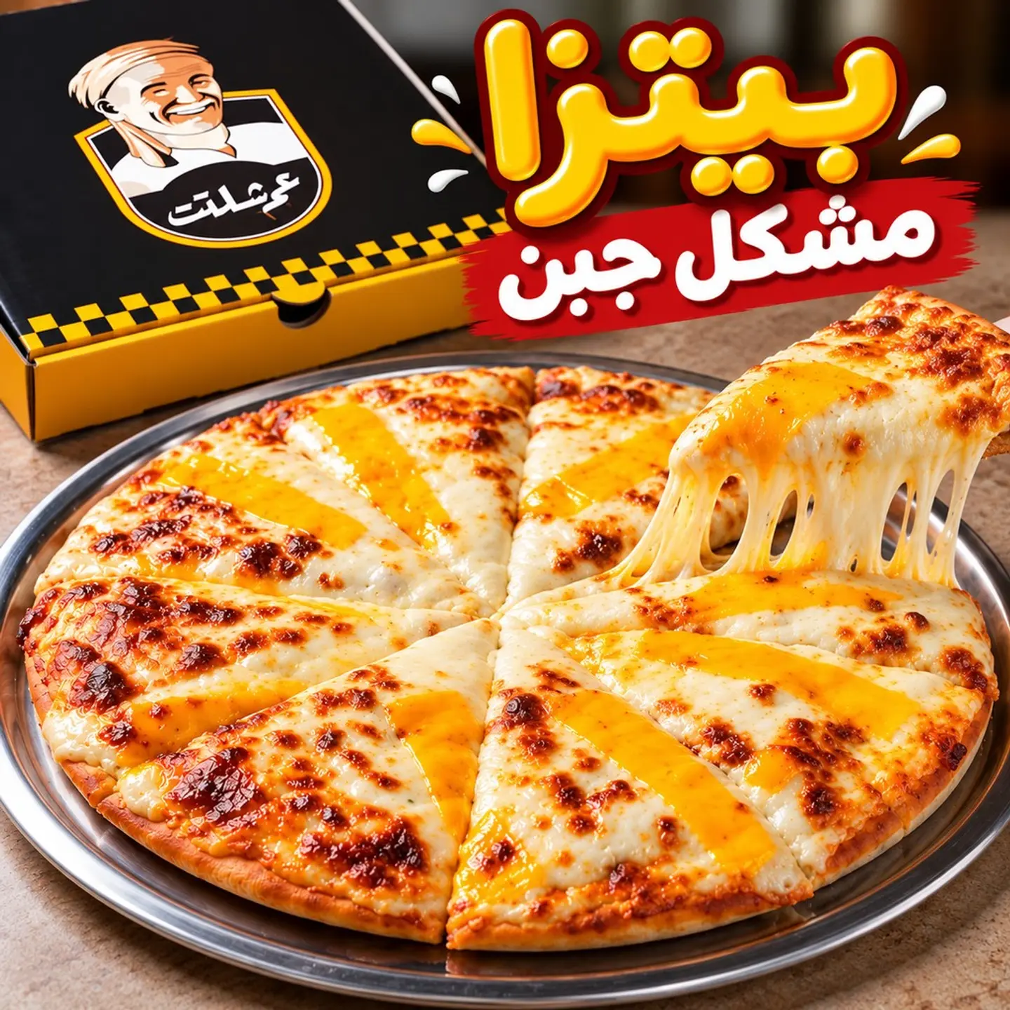 بيتزا مشكل جبن وسط