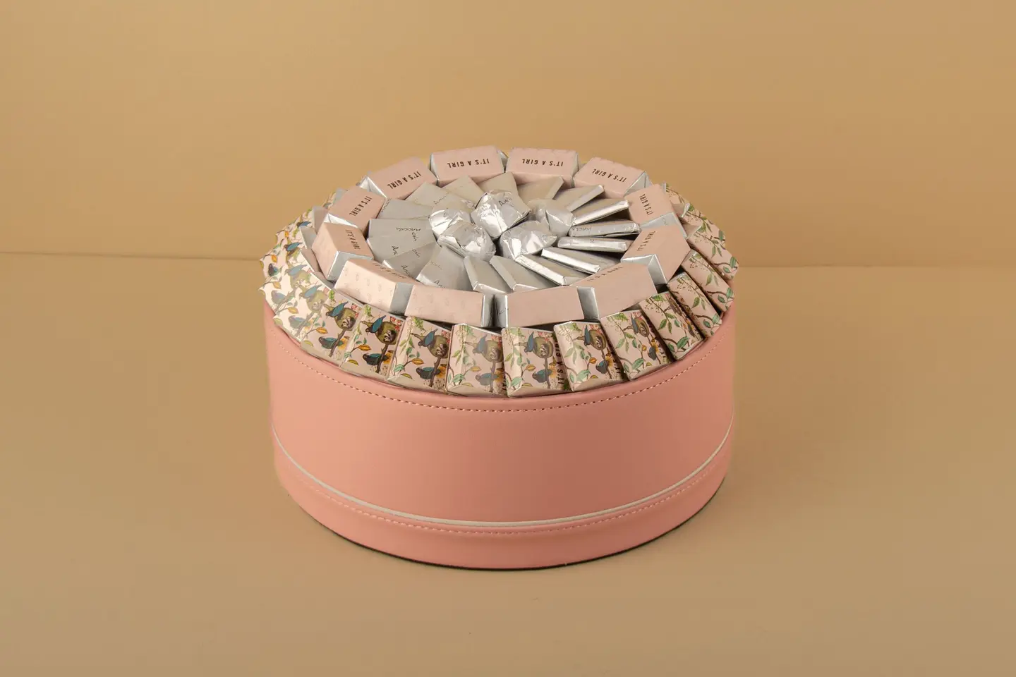 Small Leather Baby Girl Gift Tray 681g