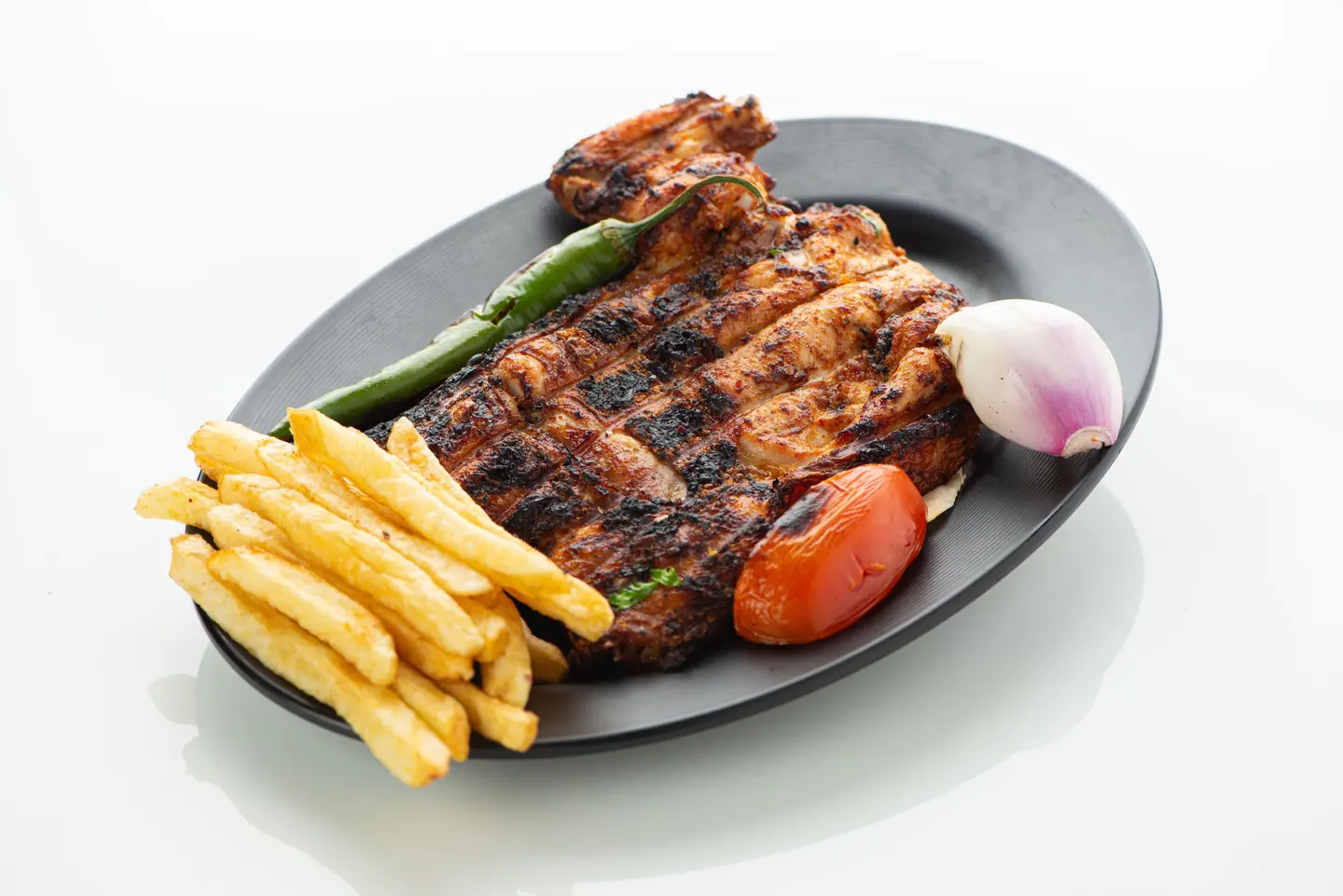 نص حبة دجاج فحم