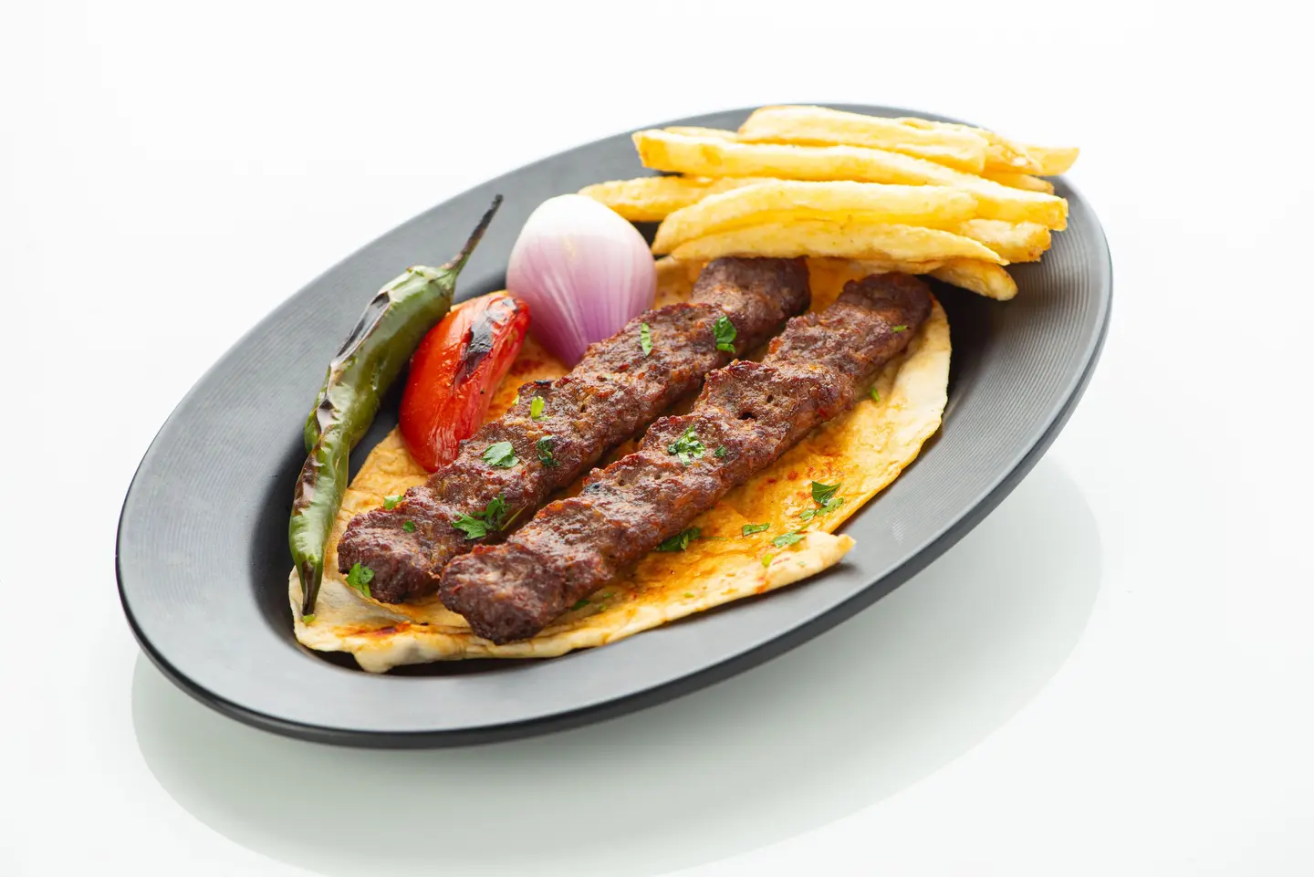 صحن كباب لحم 2 سيخ