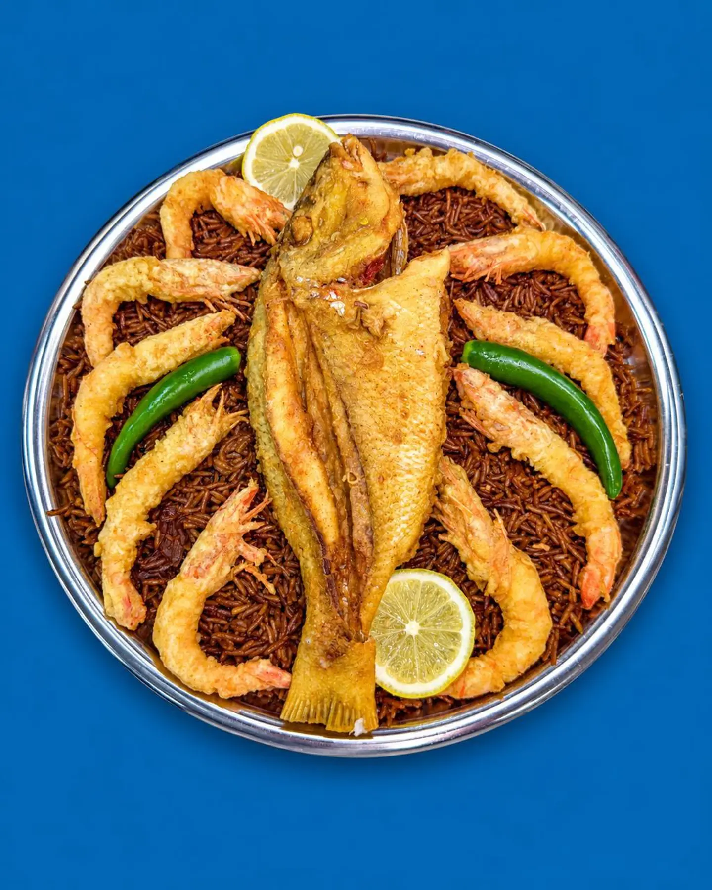Tray Sho3oor Fish With Fried Shrimp