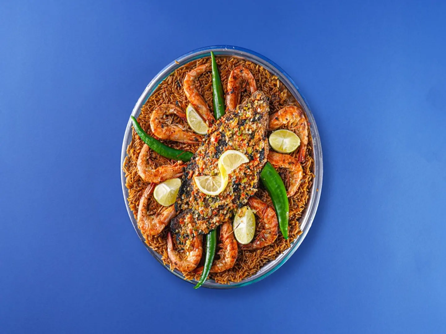 Tray Grilled Tilapia Fish With Bran & Shrimp
