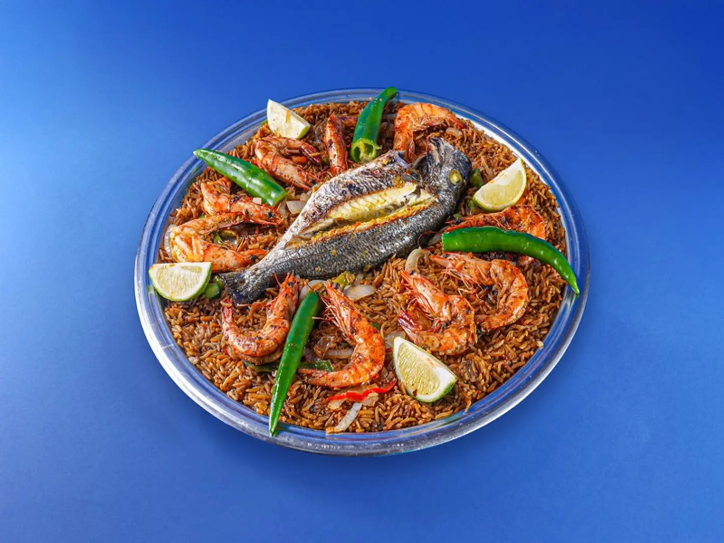 Tray Fish Dennis With Shrimp ( Oil & Lemon )