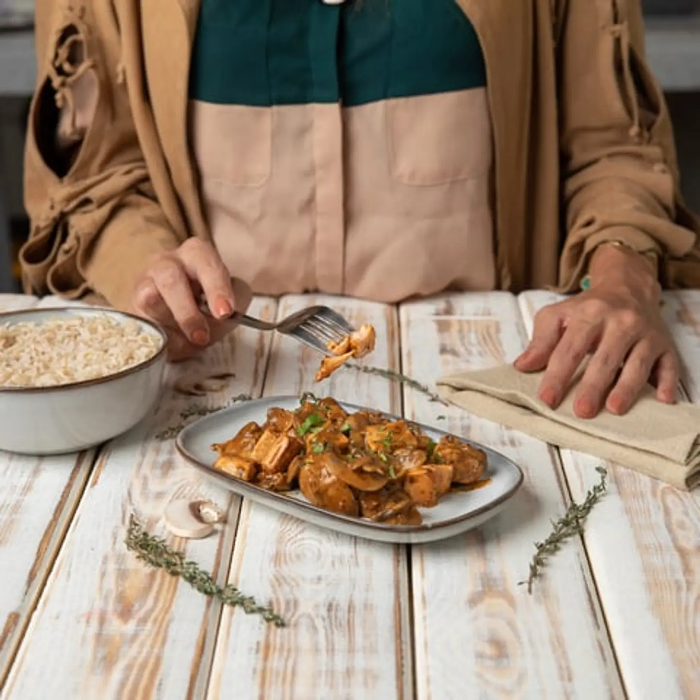 Skinny Salmon Stroganoff