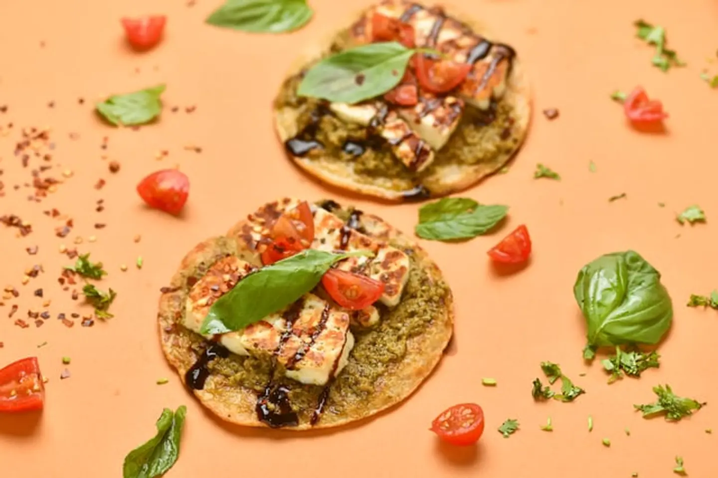 Gf Pesto Halloumi Flat Bread