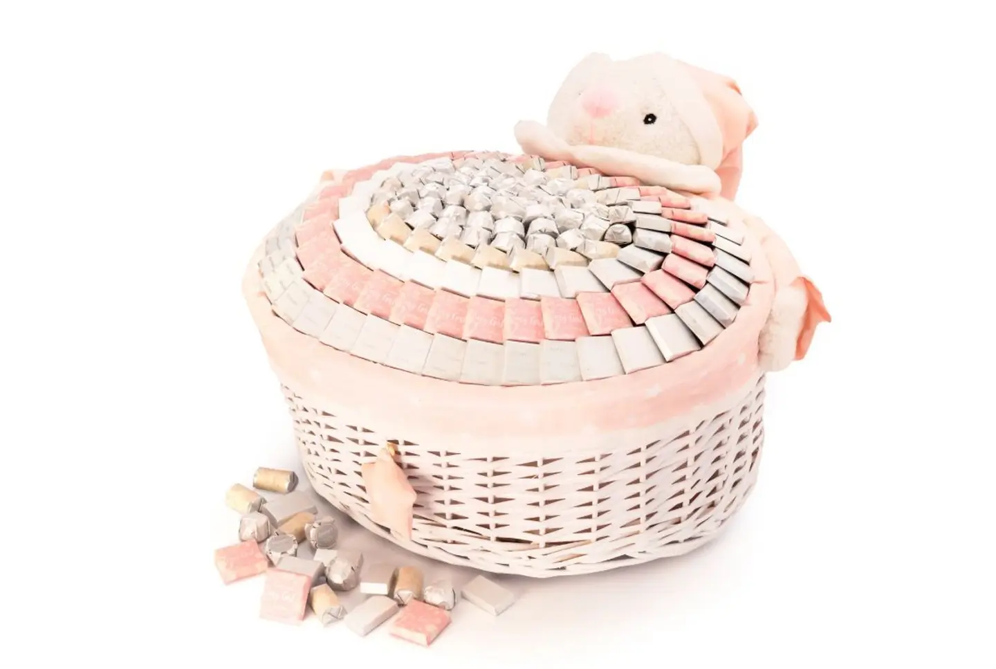 Girl Teddy Bear Baby Basket – 2210g