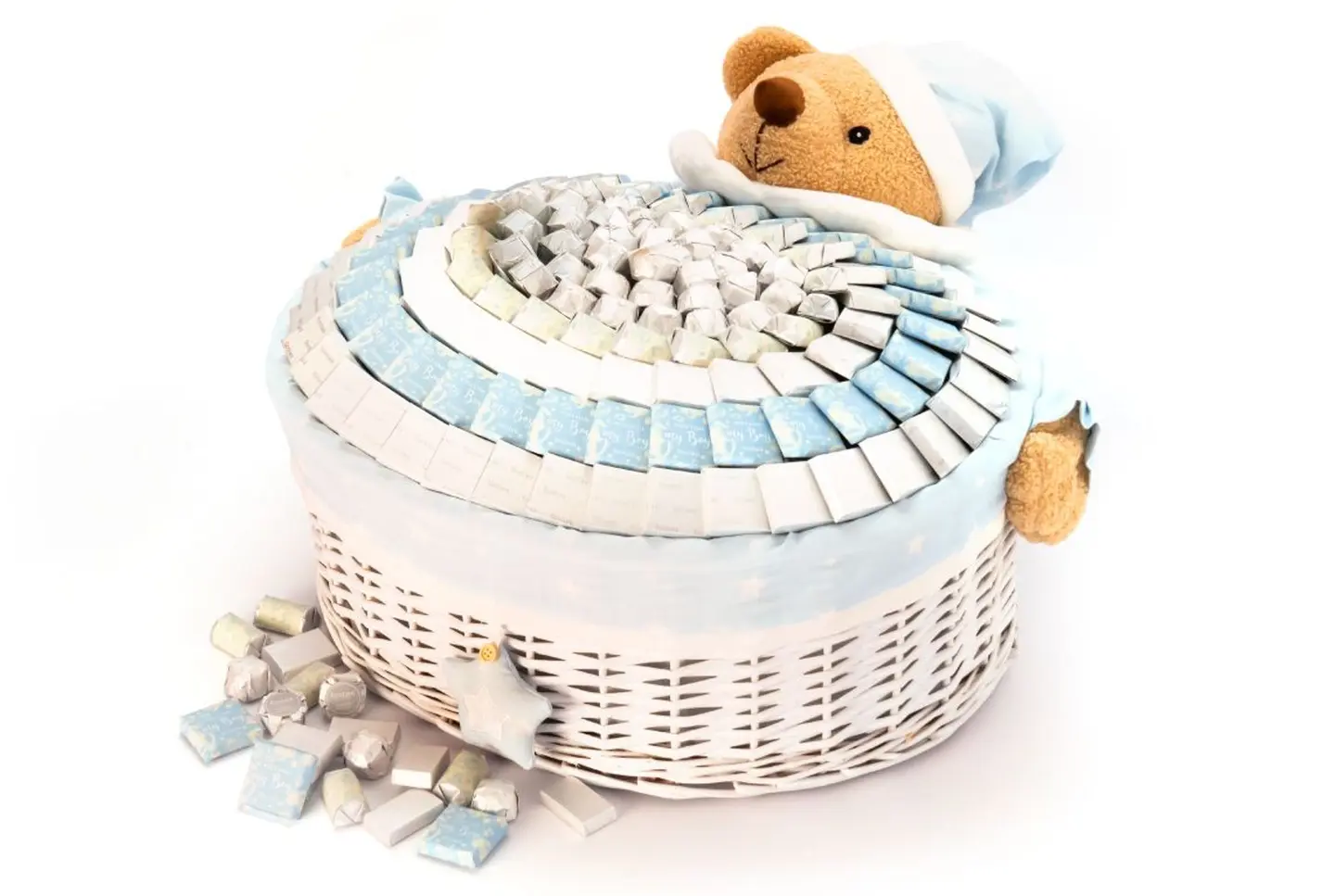 Blue Teddy Bear Baby Basket – 2210g
