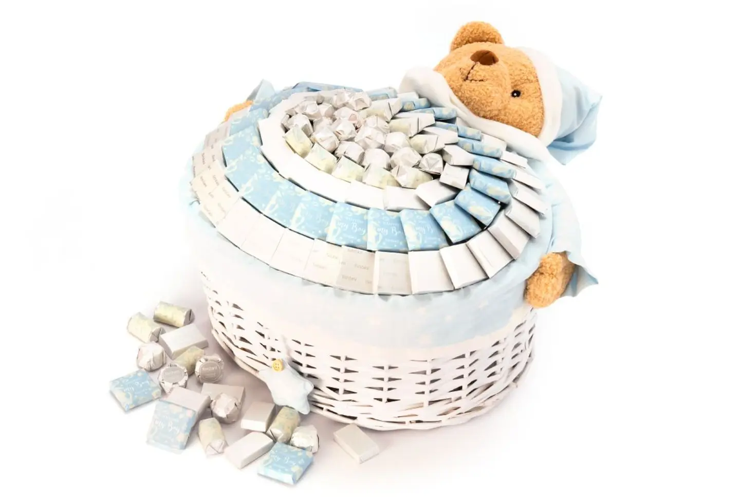 Blue Teddy Bear Baby Basket – 1370g