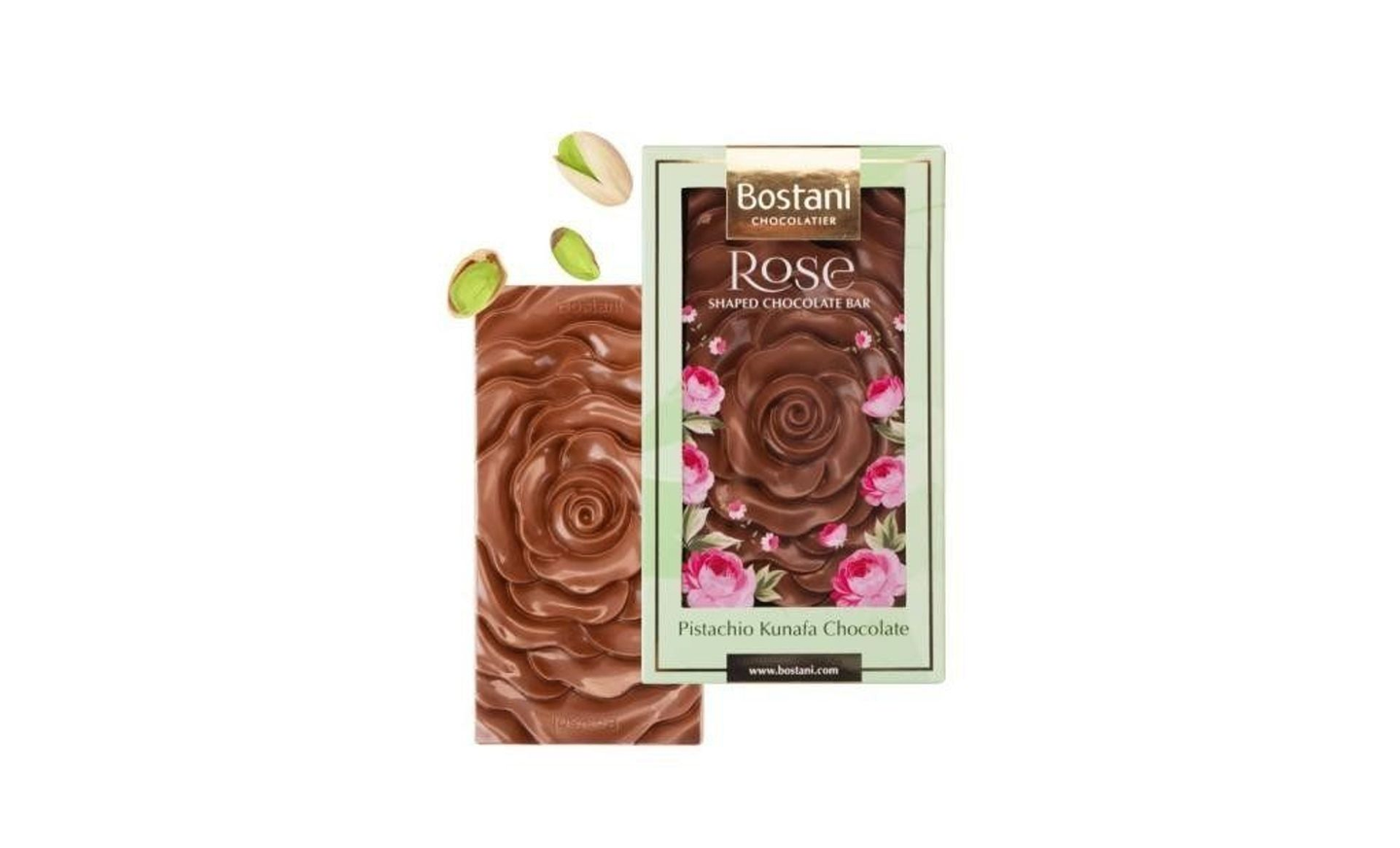 Pistachio Kunafa Chocolate Bar – Rose Shaped