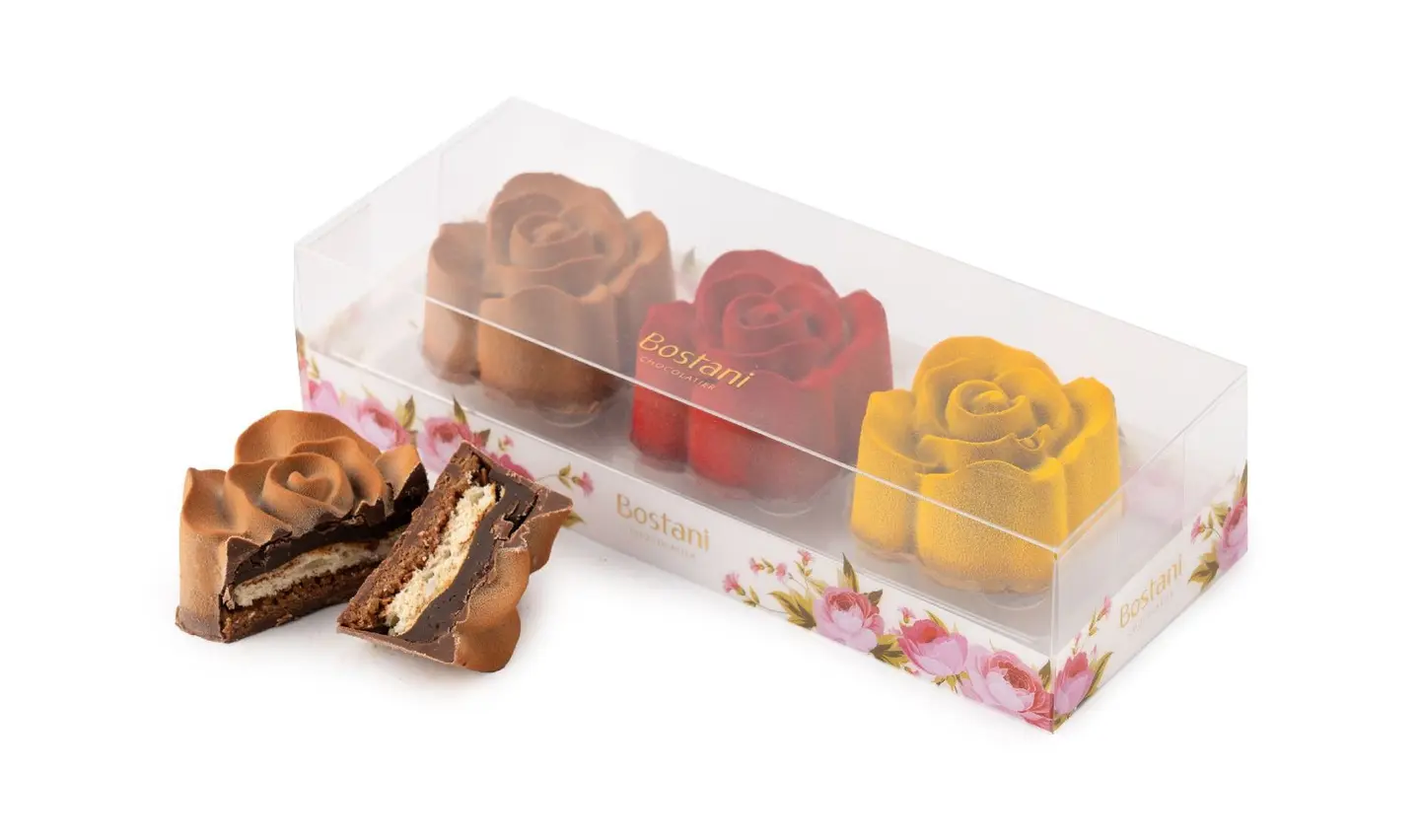 Rose Cake Box – 3 Mini Cakes