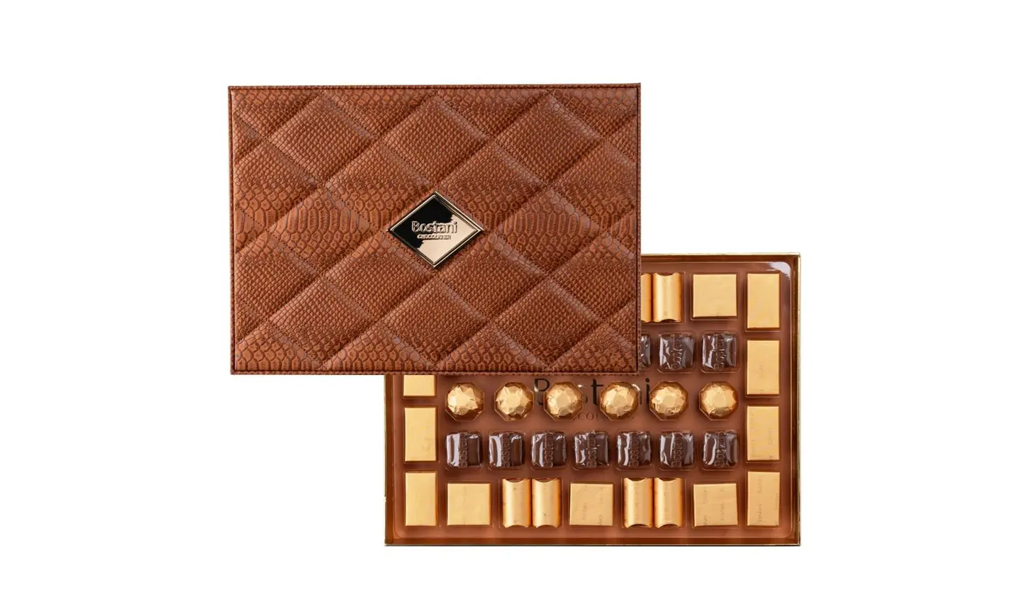 Brown Rectangular Leather Box – 42 Pcs