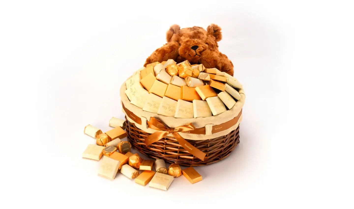 Brown Teddy Bear Baby Basket – 820g