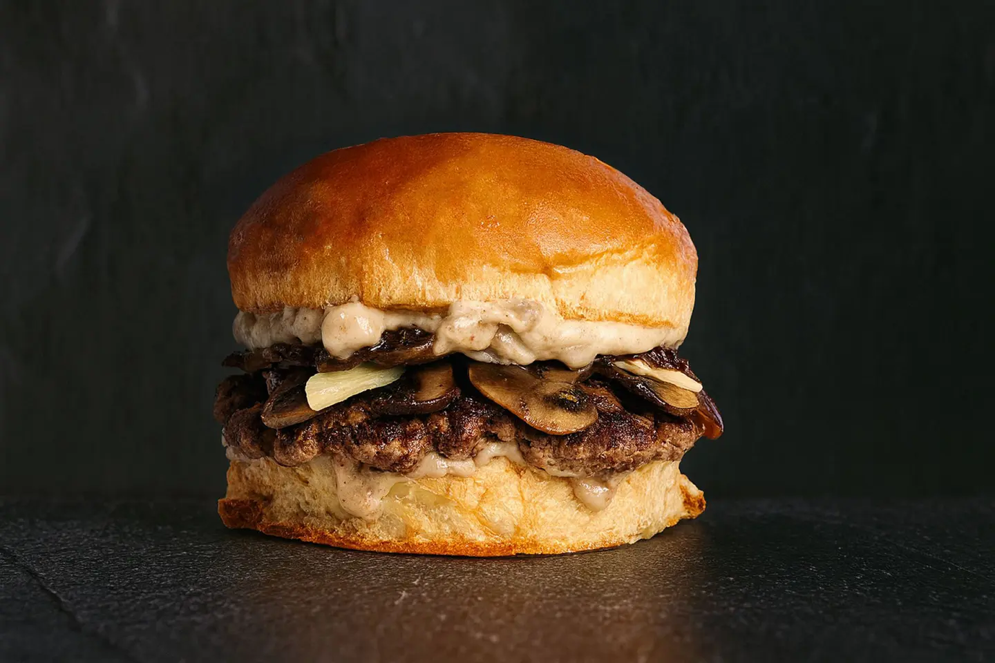 Swiss Mushroom Melt Burger