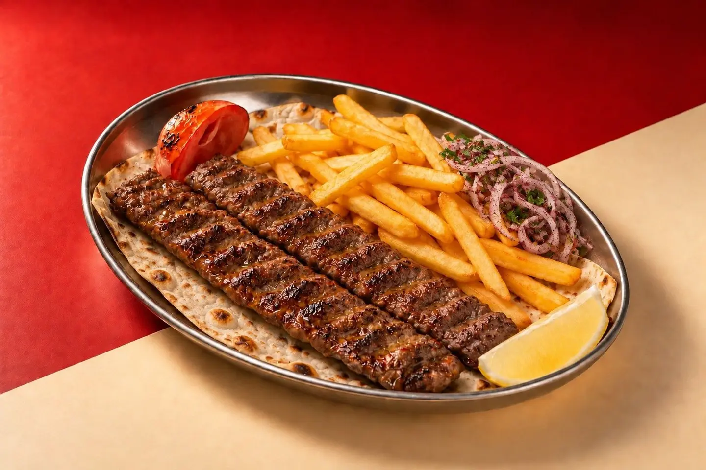 اثنين كوبيده مع بطاطا مقلية