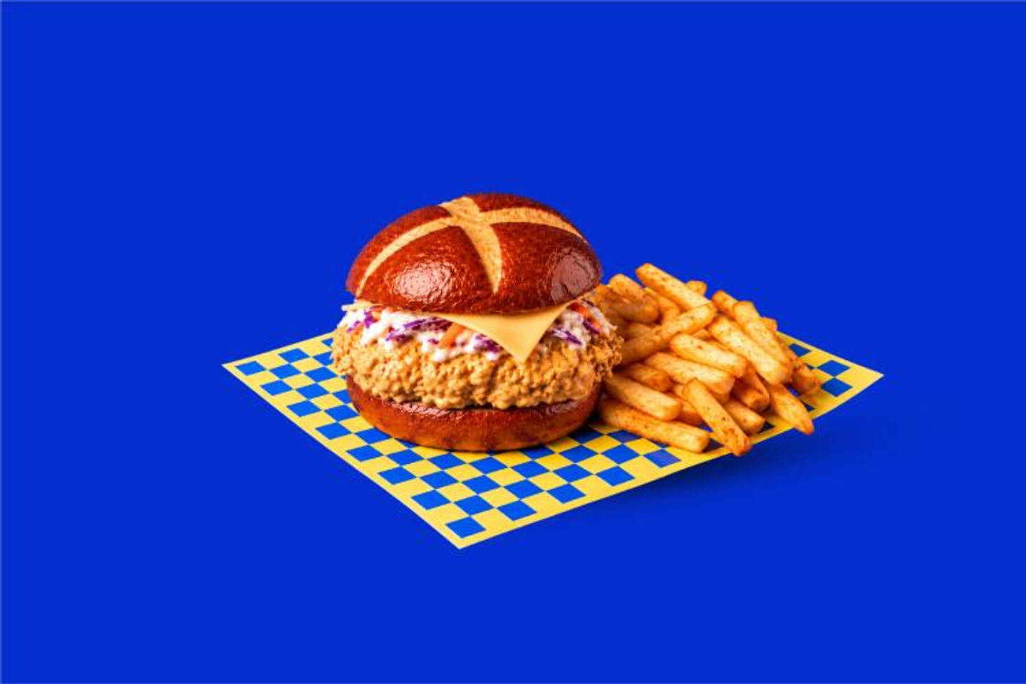Single Maple Chicken Burger With Fries