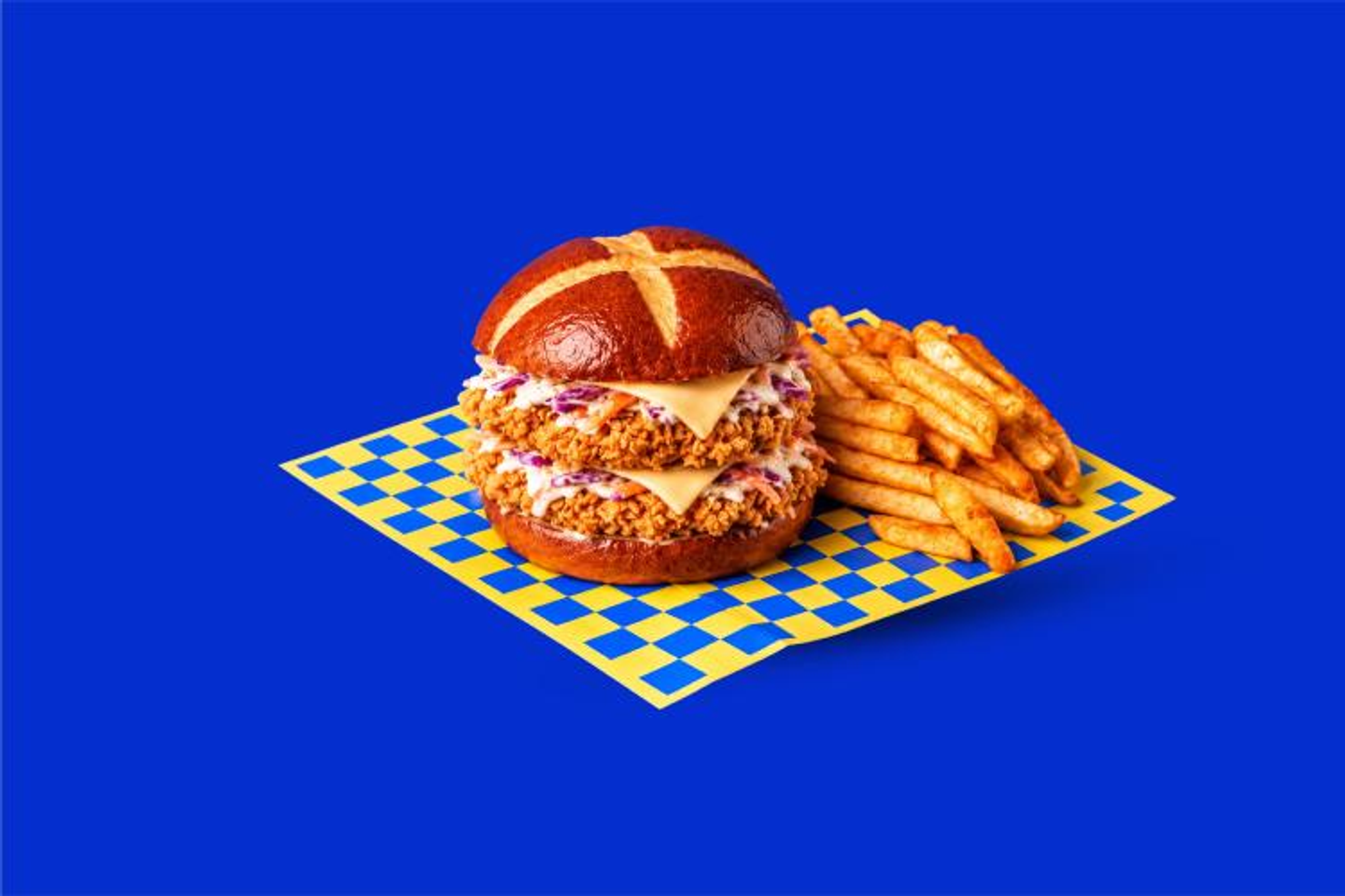 Double Original Chicken Burger With Fries