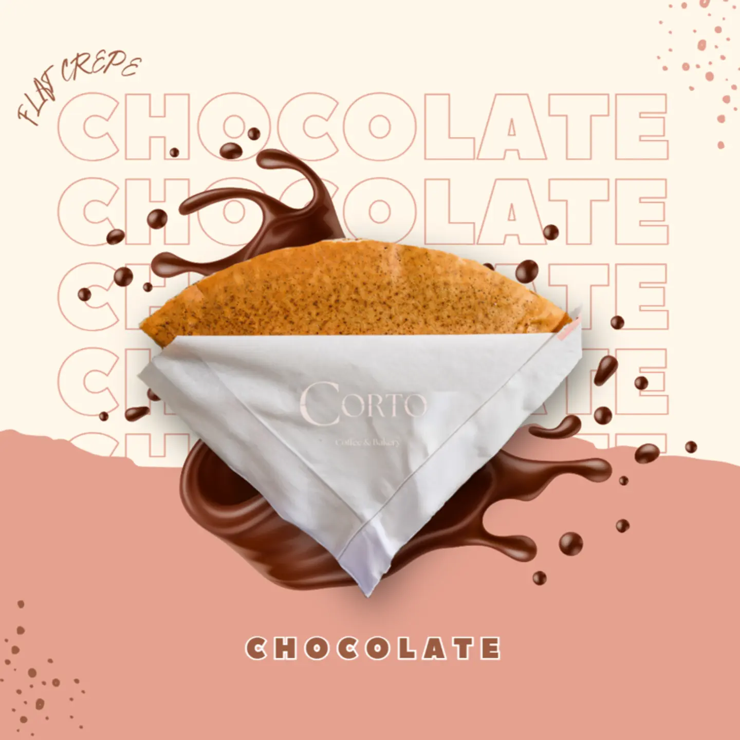 Flat Crunchy Crepe With Nutella Sauce