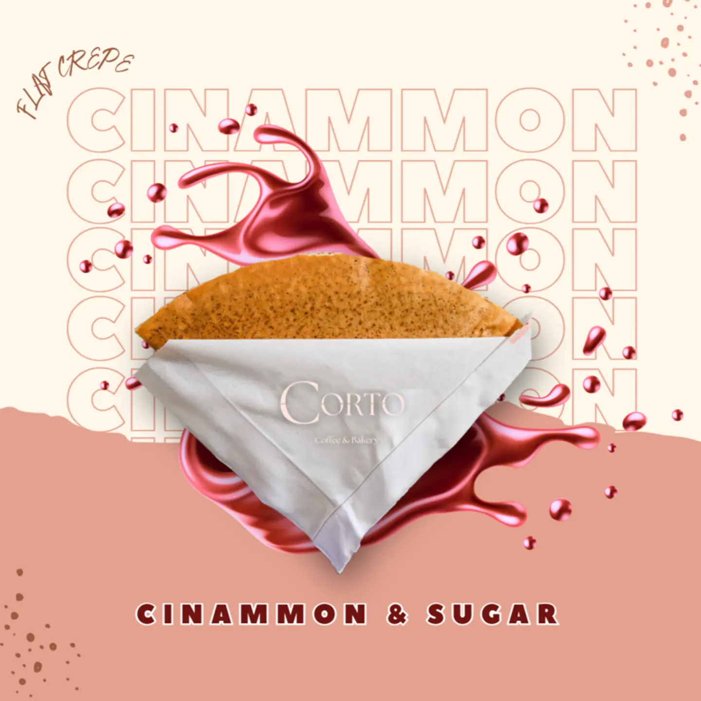 Flat Crunchy Crepe With Cinnamon And Sugar