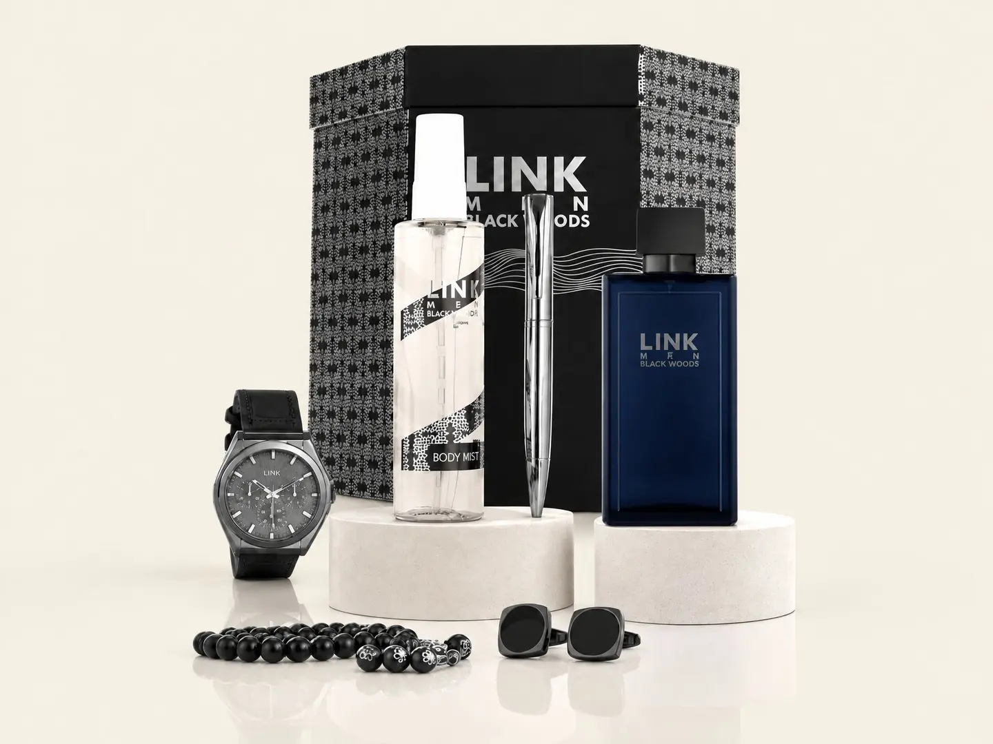 Black Link Men's Accessories Gift Set