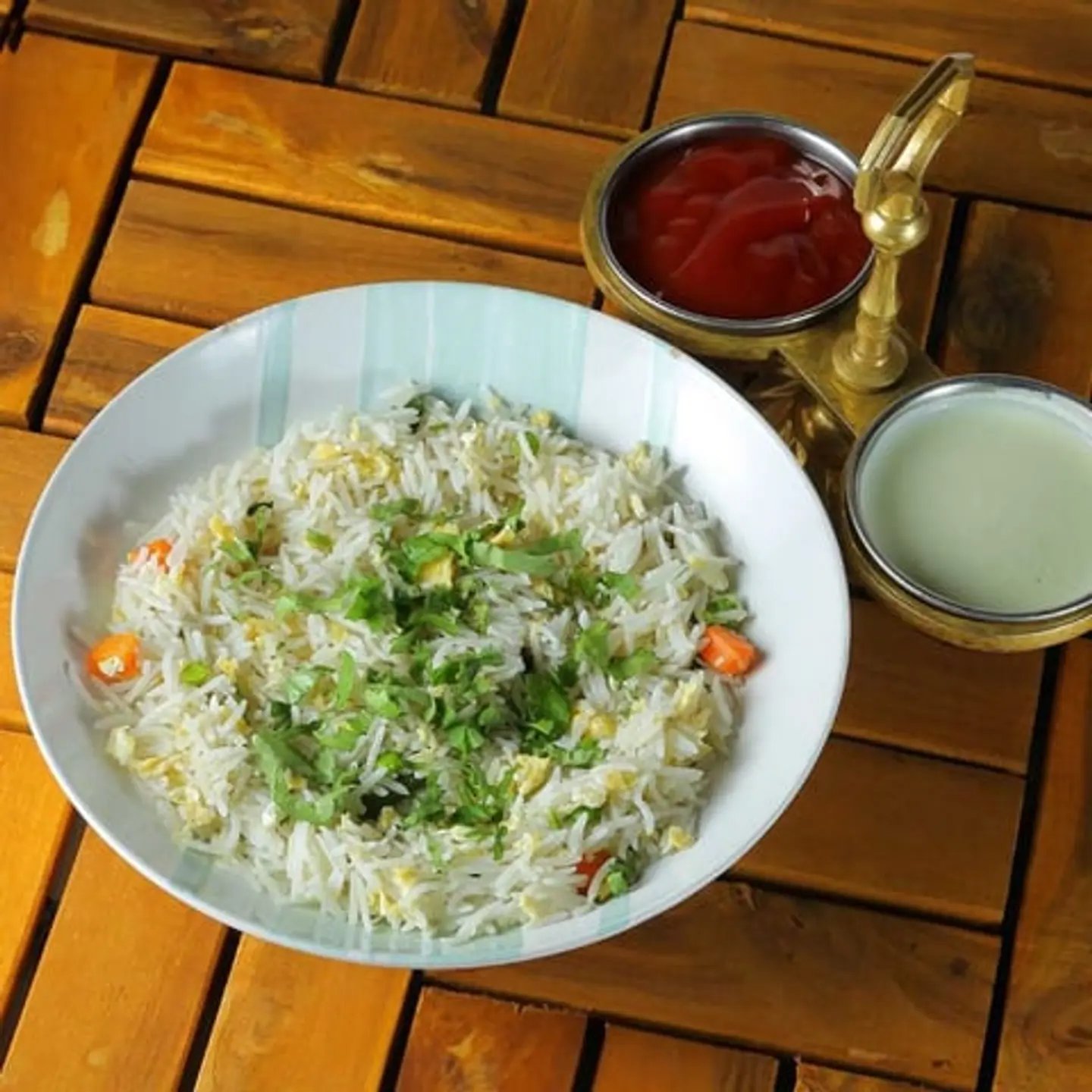 White Rice, Eggs And Vegetables